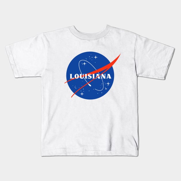 Louisiana Astronaut Kids T-Shirt by kani